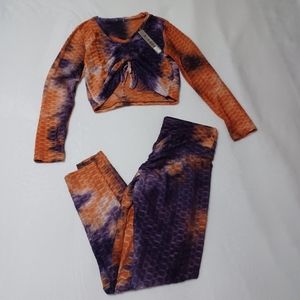 Two piece Active Top & Bottom Workout Set Size L/XL